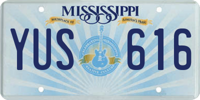 MS license plate YUS616