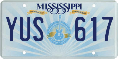 MS license plate YUS617
