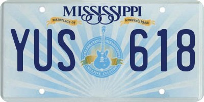 MS license plate YUS618