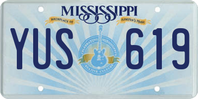 MS license plate YUS619