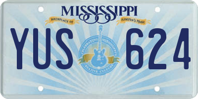 MS license plate YUS624
