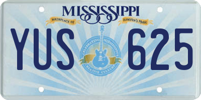 MS license plate YUS625