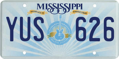 MS license plate YUS626