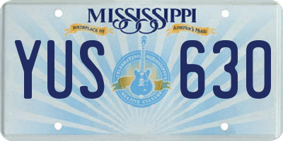 MS license plate YUS630