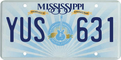 MS license plate YUS631