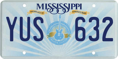 MS license plate YUS632