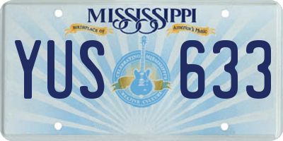 MS license plate YUS633