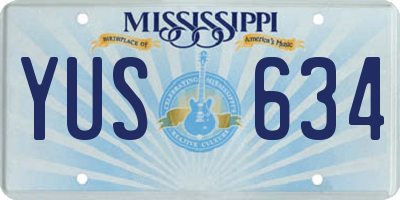 MS license plate YUS634