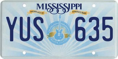 MS license plate YUS635