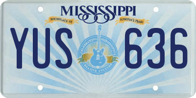 MS license plate YUS636