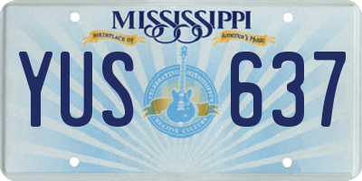 MS license plate YUS637