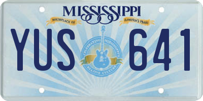 MS license plate YUS641