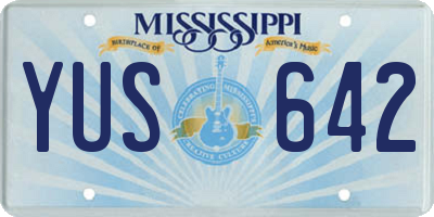 MS license plate YUS642