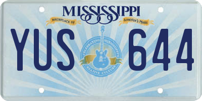 MS license plate YUS644