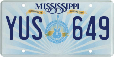 MS license plate YUS649