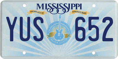 MS license plate YUS652