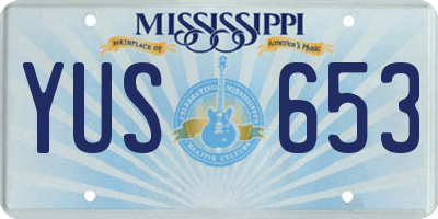 MS license plate YUS653