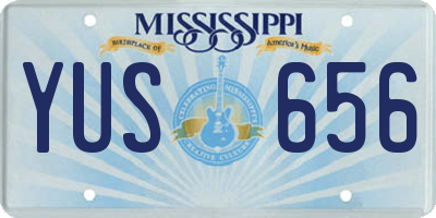 MS license plate YUS656
