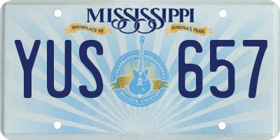 MS license plate YUS657