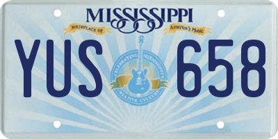 MS license plate YUS658