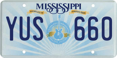 MS license plate YUS660