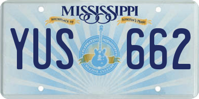 MS license plate YUS662