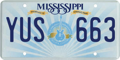 MS license plate YUS663