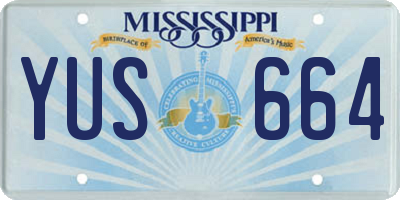 MS license plate YUS664