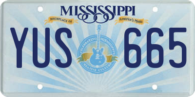 MS license plate YUS665