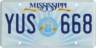 MS license plate YUS668