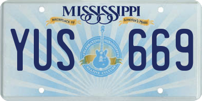 MS license plate YUS669