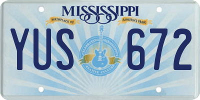 MS license plate YUS672