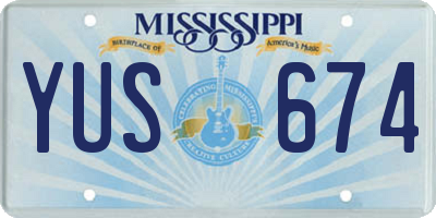 MS license plate YUS674