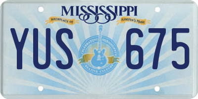 MS license plate YUS675