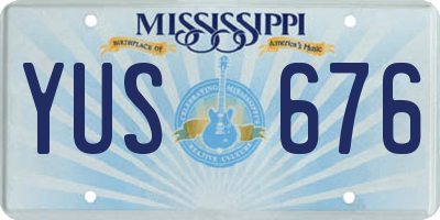 MS license plate YUS676