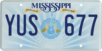 MS license plate YUS677
