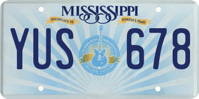 MS license plate YUS678