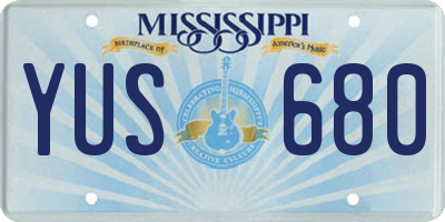MS license plate YUS680