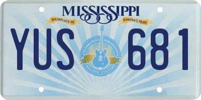 MS license plate YUS681