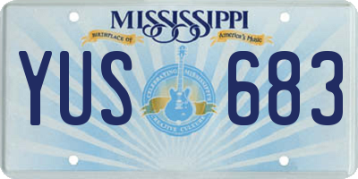MS license plate YUS683