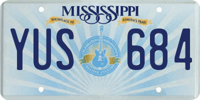 MS license plate YUS684