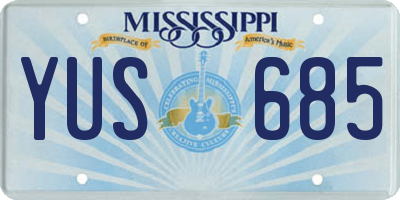 MS license plate YUS685
