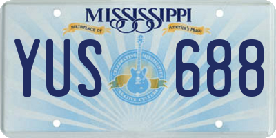 MS license plate YUS688