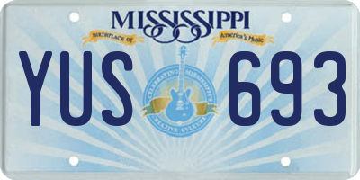 MS license plate YUS693