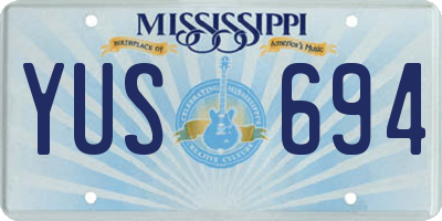 MS license plate YUS694