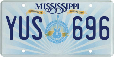 MS license plate YUS696