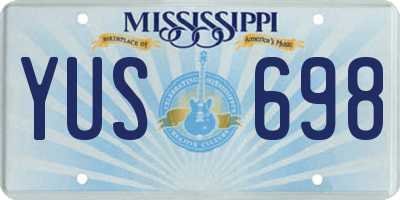 MS license plate YUS698
