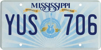 MS license plate YUS706