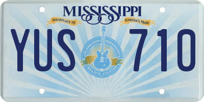 MS license plate YUS710