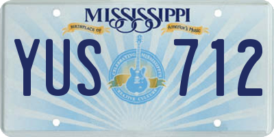 MS license plate YUS712